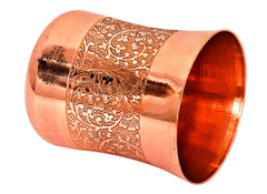 Pure Copper Glass with Embossed & Hammered Design 300ml