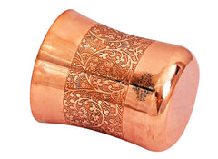 Pure Copper Glass with Embossed & Hammered Design 300ml