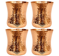 Pure Copper Glass with Embossed & Hammered Design 300ml