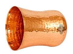 Pure Copper Glass with Embossed & Hammered Design 300ml