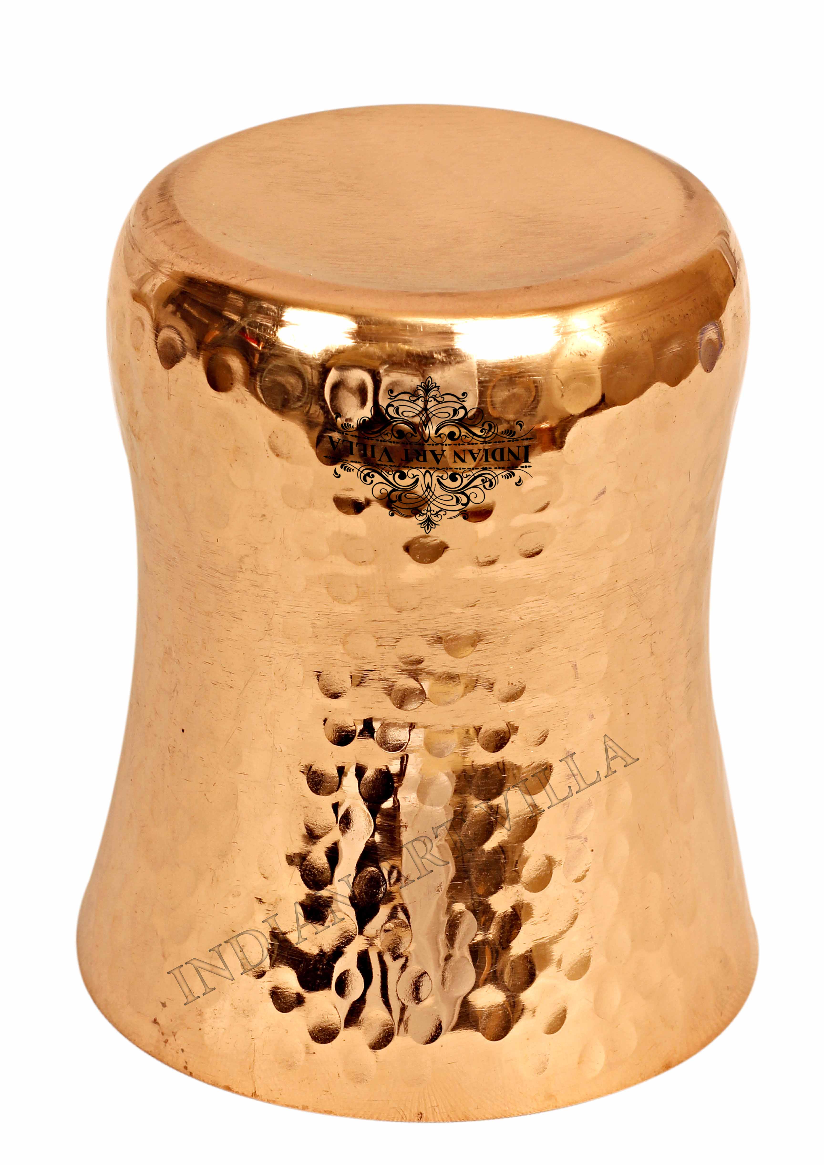 Pure Copper Glass with Embossed & Hammered Design 300ml