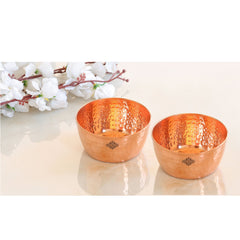 Hammered Copper Bowl, Serveware Dinnerware, Hotel Restaurant, Brown