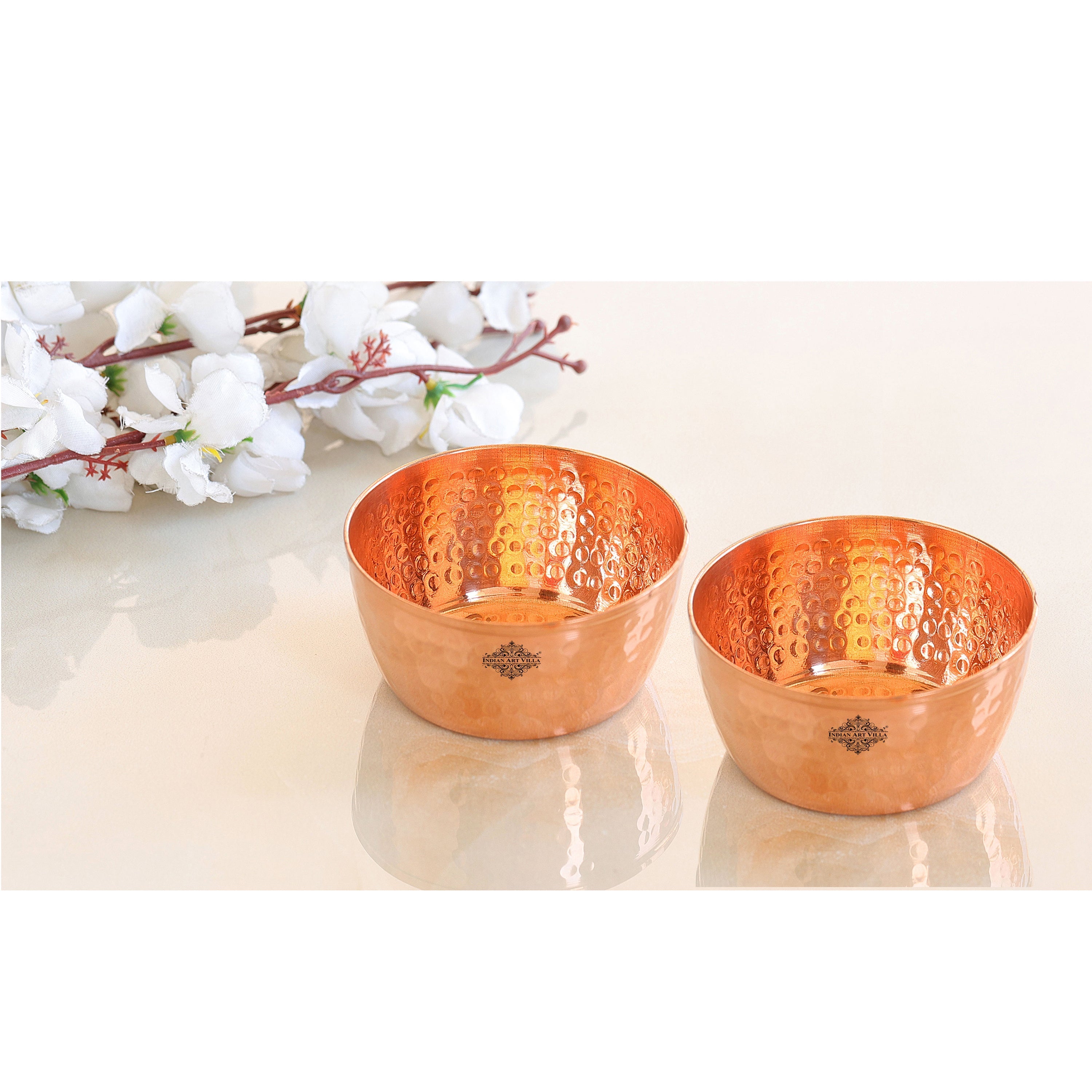 Hammered Copper Bowl, Serveware Dinnerware, Hotel Restaurant, Brown