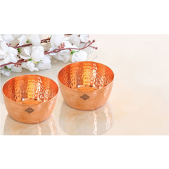 Hammered Copper Bowl, Serveware Dinnerware, Hotel Restaurant, Brown
