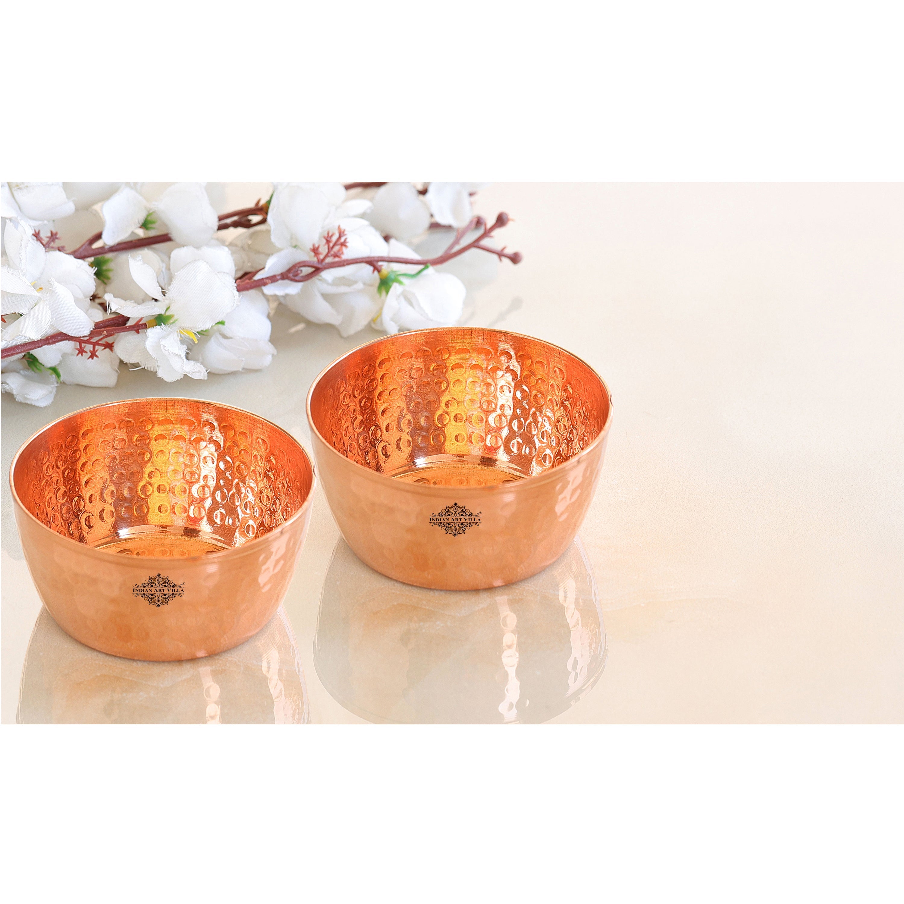 Hammered Copper Bowl, Serveware Dinnerware, Hotel Restaurant, Brown