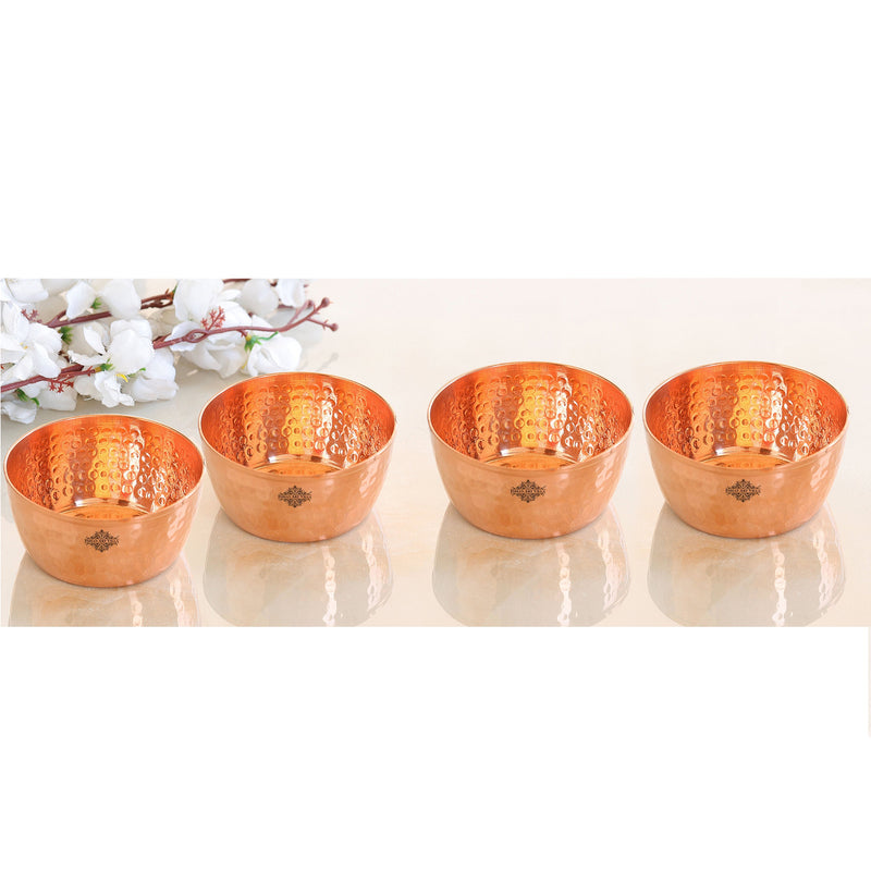 Hammered Copper Bowl, Serveware Dinnerware, Hotel Restaurant, Brown