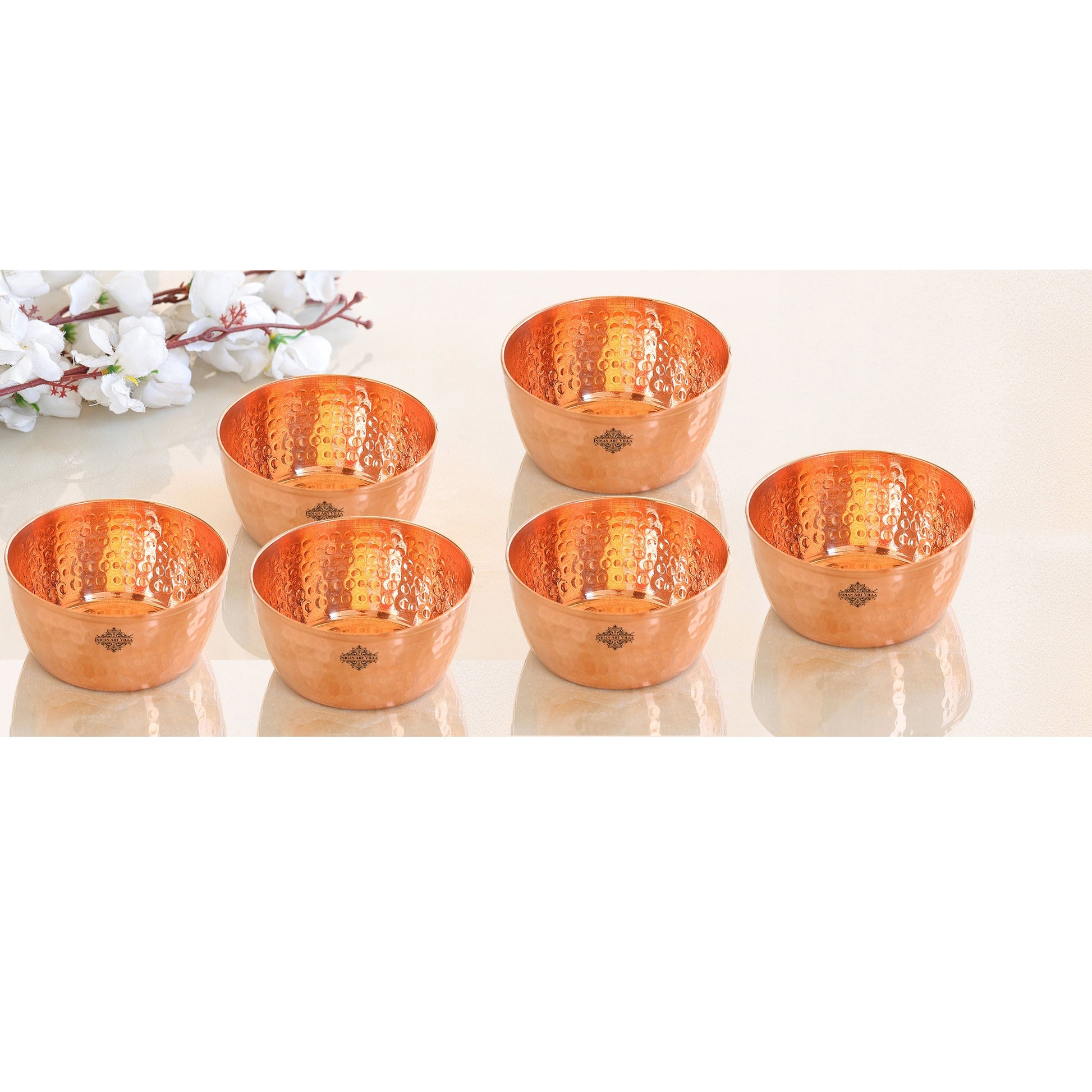 Hammered Copper Bowl, Serveware Dinnerware, Hotel Restaurant, Brown