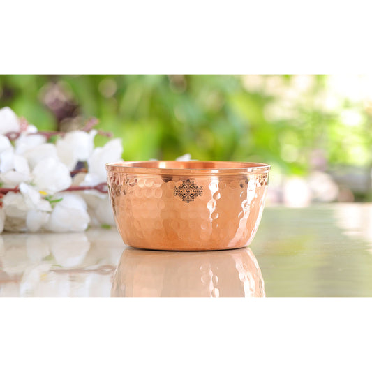 Hammered Copper Bowl, Serveware Dinnerware, Hotel Restaurant, Brown