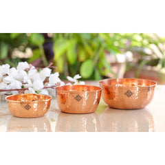 Hammered Copper Bowl, Serveware Dinnerware, Hotel Restaurant, Brown