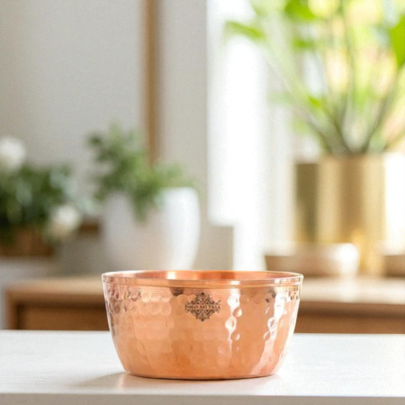 Hammered Copper Bowl, Serveware Dinnerware, Hotel Restaurant, Brown