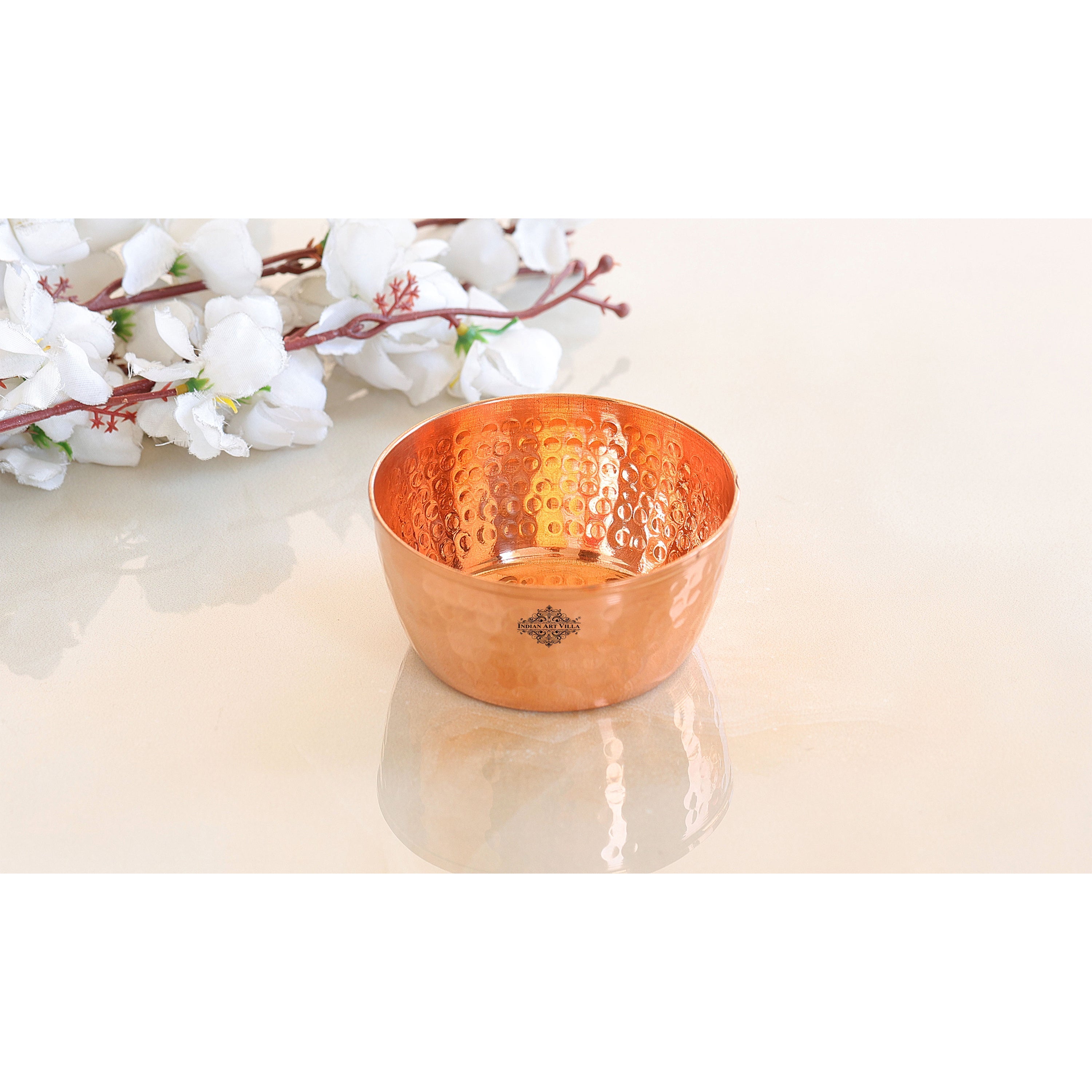Hammered Copper Bowl, Serveware Dinnerware, Hotel Restaurant, Brown