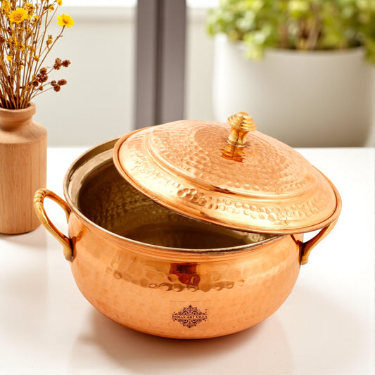 Handmade Pure Copper Casserole with Tin Lining, Cookware, Serveware