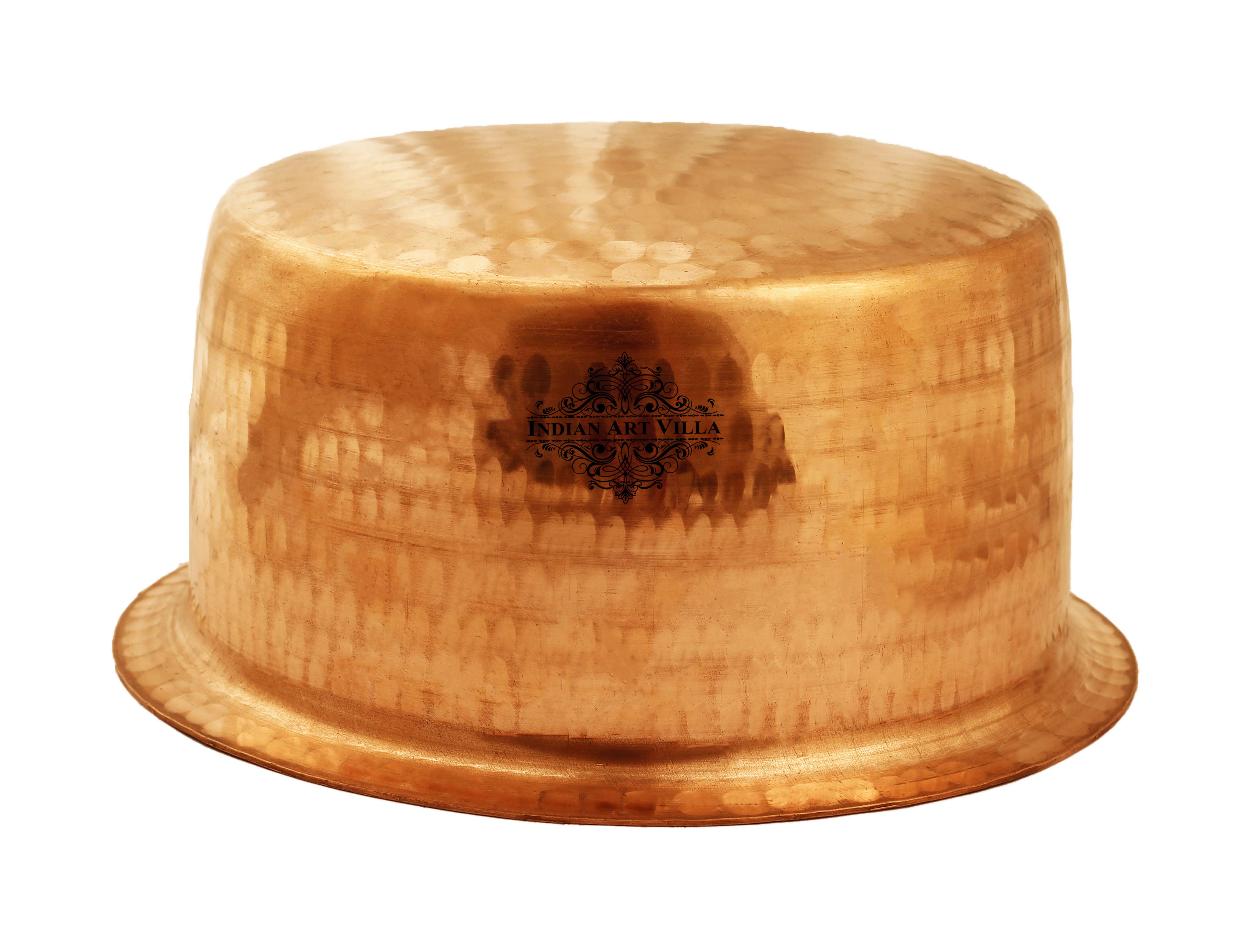 Handcrafted Pure Copper Hammered Design Patila | Bhagona, Servware, 4.2 Ltr.