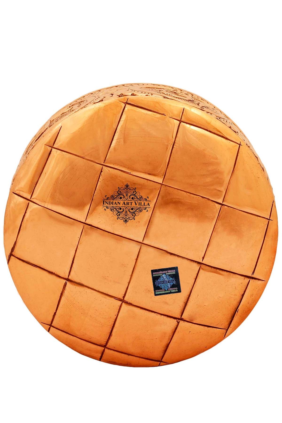 Handcrafted Pure Copper Om Swasthik Shree Design Lota For Spiritual & Puja