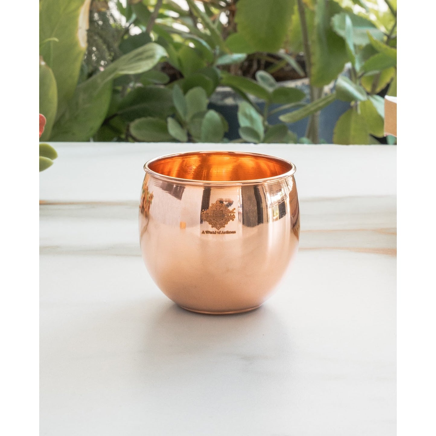 Copper Glass Tumbler, Serving Water, Storage Purpose, Volume 480 ML