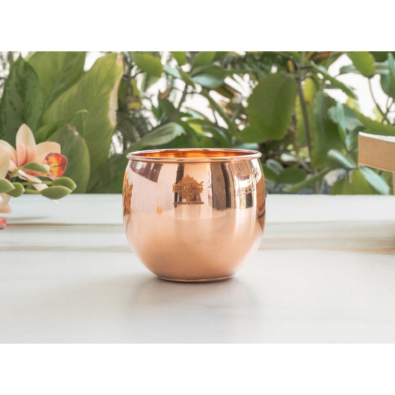 Copper Glass Tumbler, Serving Water, Storage Purpose, Volume 480 ML