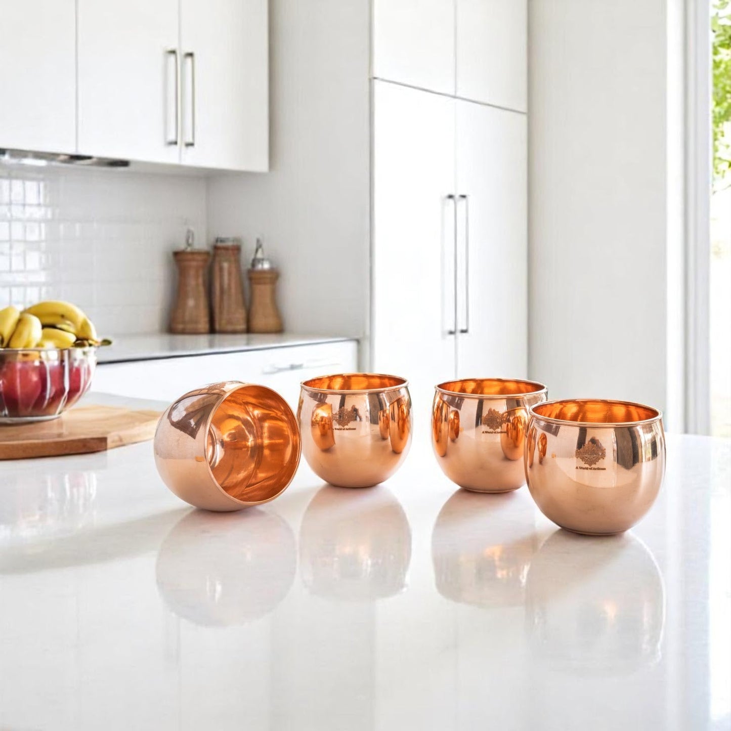 Copper Glass Tumbler, Serving Water, Storage Purpose, Volume 480 ML