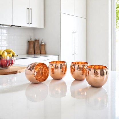 Copper Glass Tumbler, Serving Water, Storage Purpose, Volume 480 ML