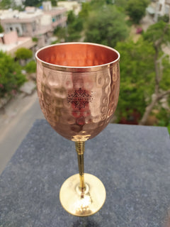 Handmade Hammered Copper & Brass Champagne Wine Glass – 350 ML, Premium Quality for Wine Bars & Restaurants