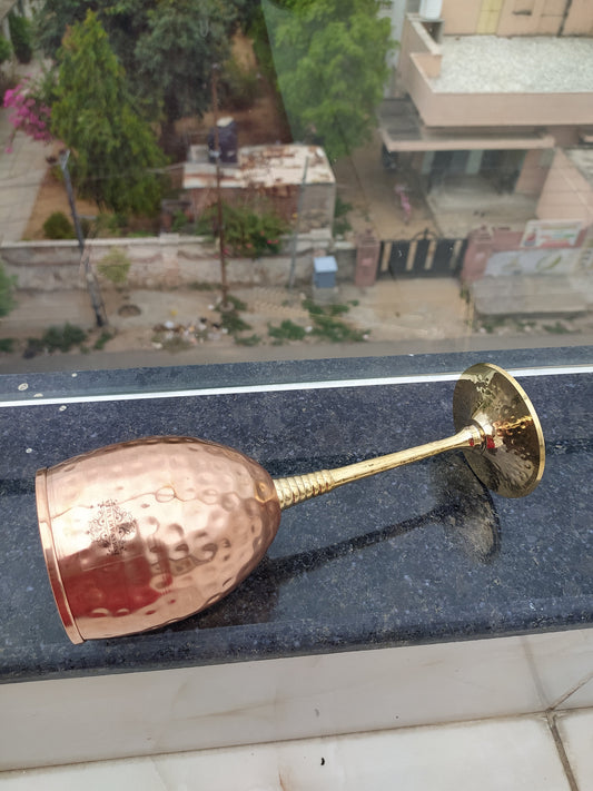 Handmade Hammered Copper & Brass Champagne Wine Glass – 350 ML, Premium Quality for Wine Bars & Restaurants