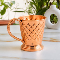 Pure Copper Diamond Hammered Moscow Mule Beer Mug - 450 ML