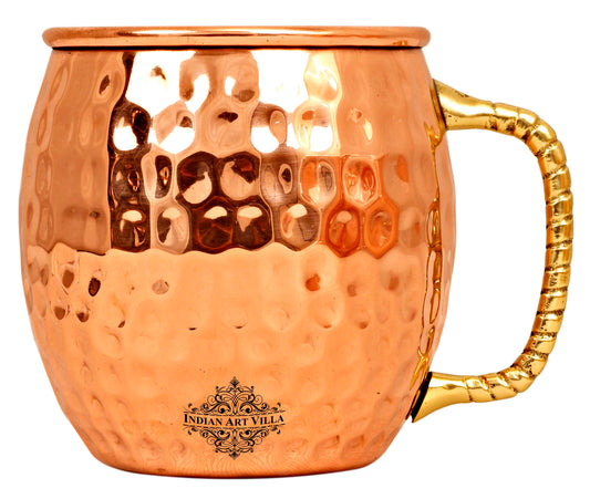 Pure Copper Hammered Design Moscow Mule Beer Mug