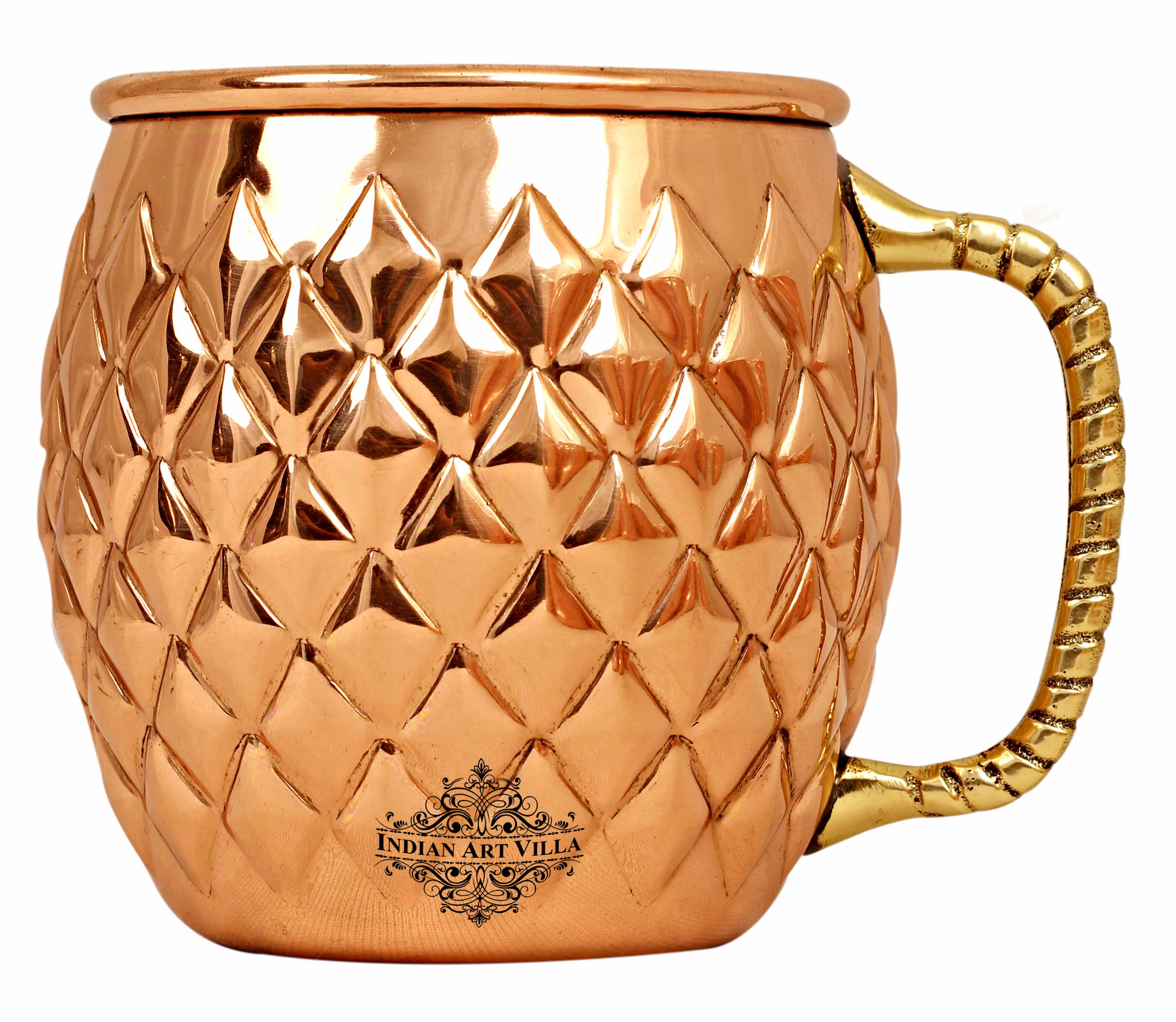 Copper Diamond Design Moscow Mule Beer Mug