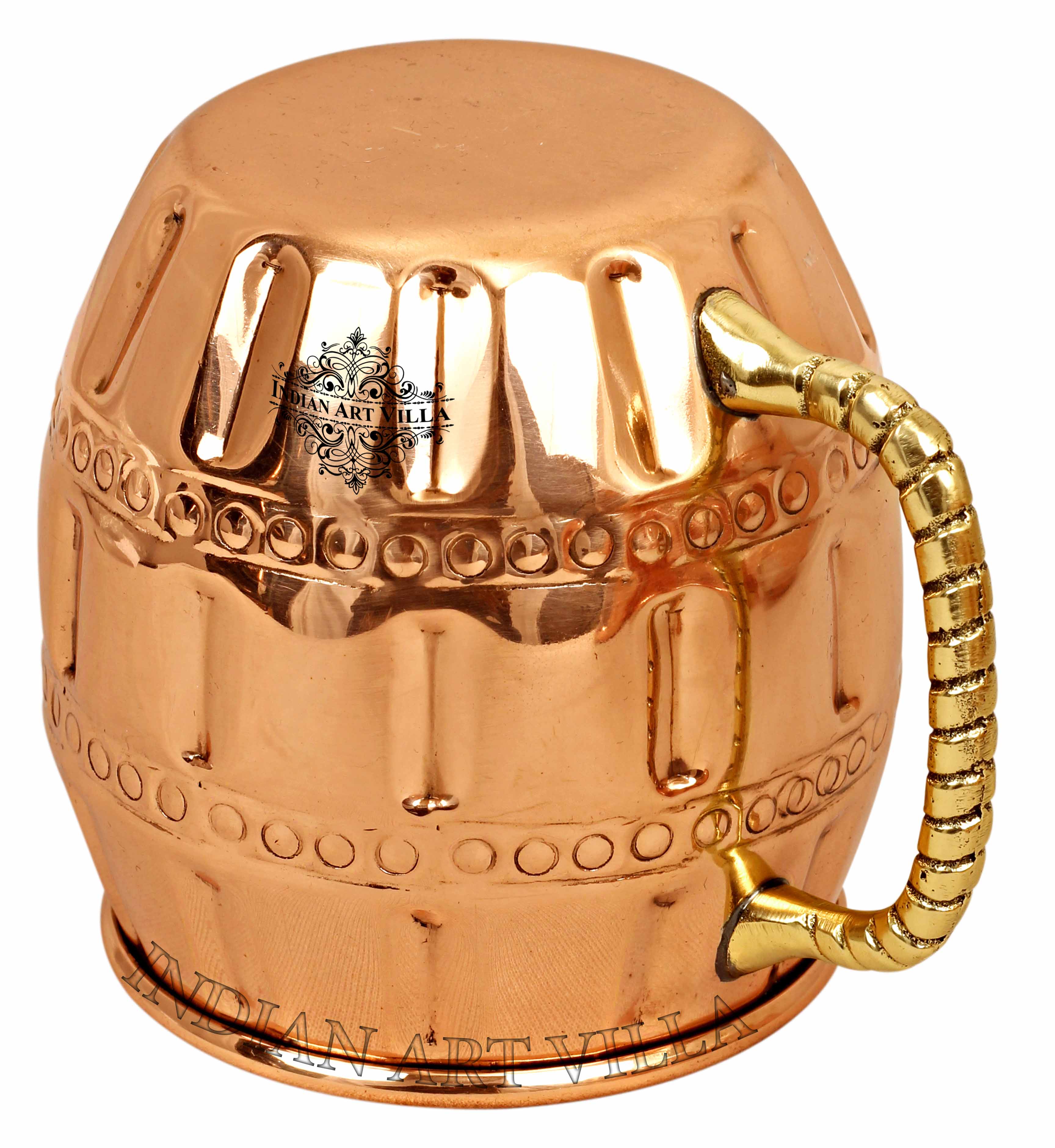 Pure Copper Round Design Muscow Mule Beer Mug (Pahaldar)