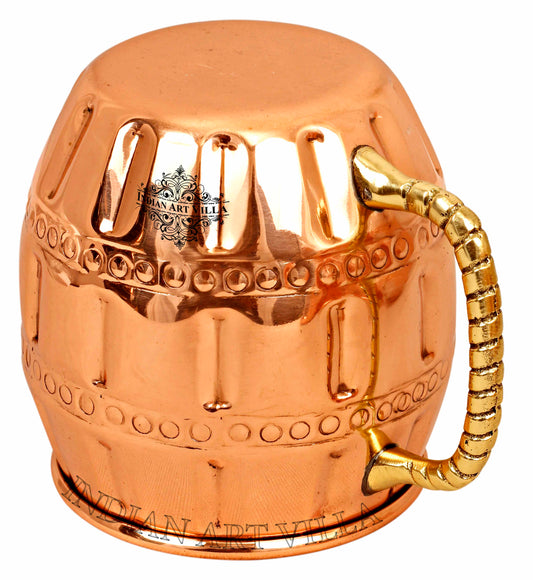Pure Copper Round Design Muscow Mule Beer Mug (Pahaldar)