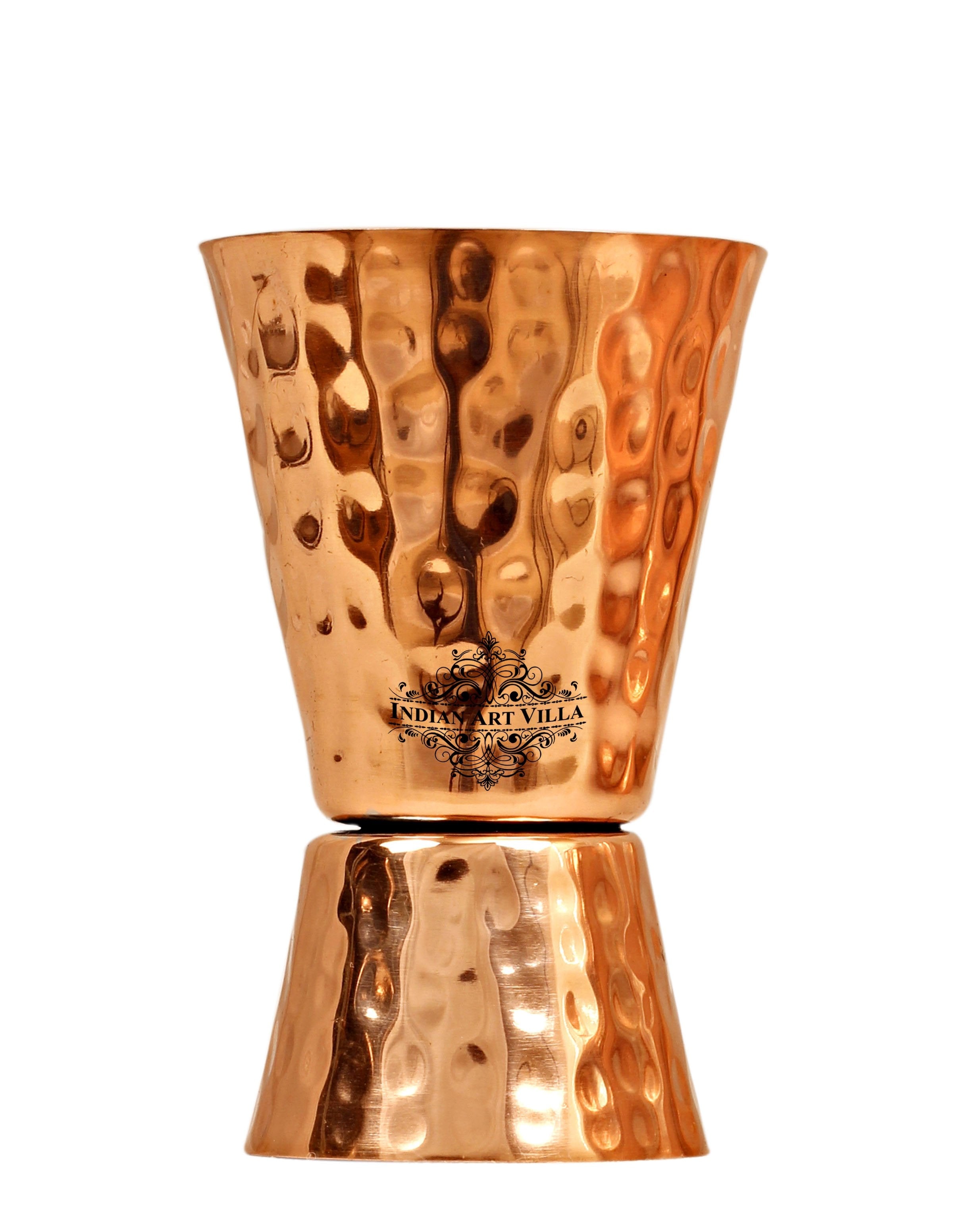 Pure Copper Hammered Shot Jigger Glass Cup