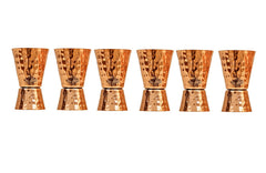 Pure Copper Hammered Shot Jigger Glass Cup