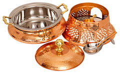 Pure Steel Copper Chafing Dish with Stand and Spoon