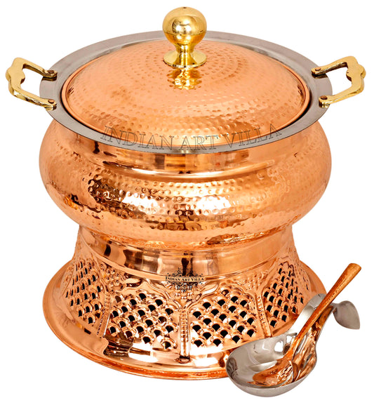 Pure Steel Copper Chafing Dish with Stand and Spoon