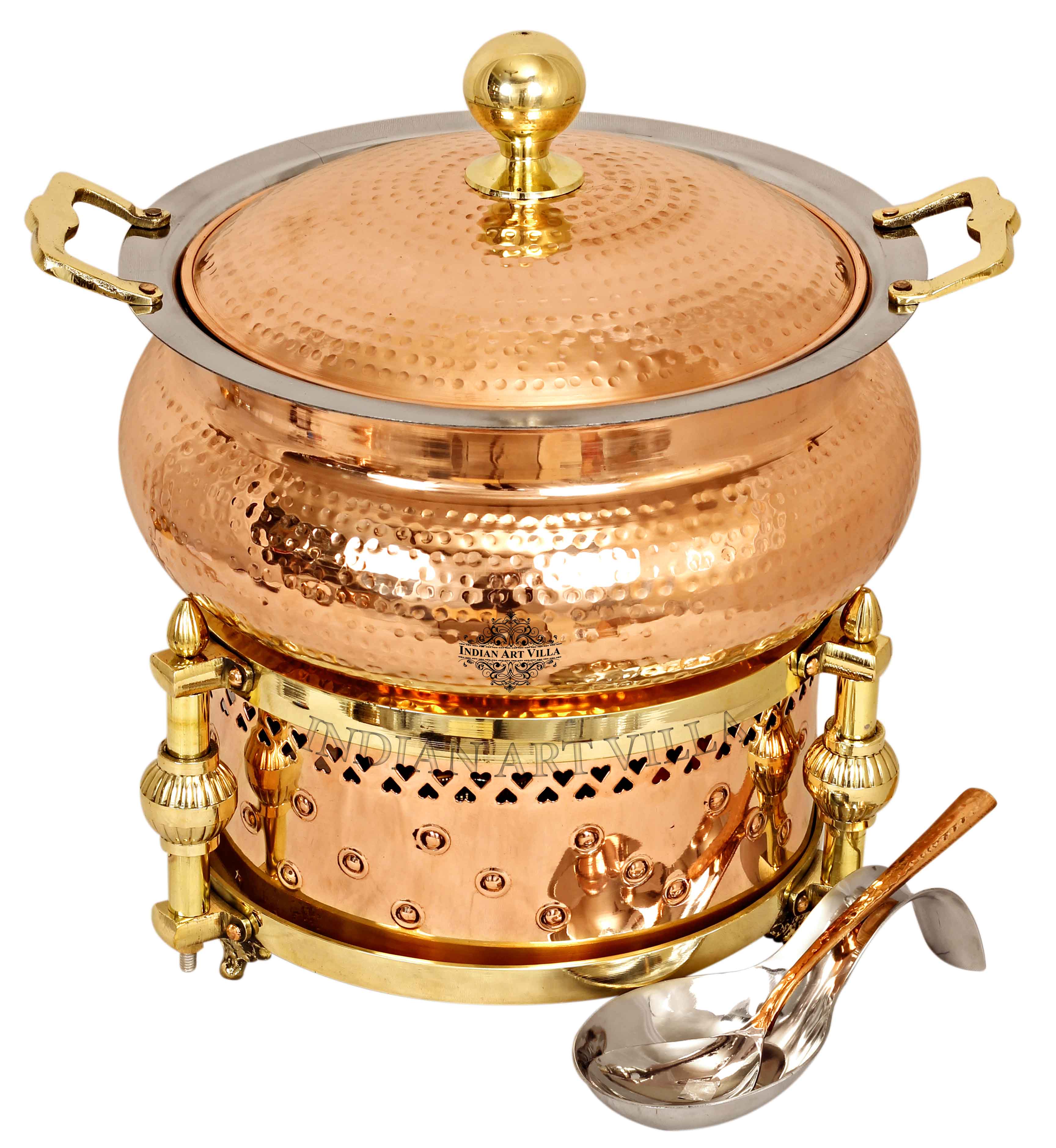 Pure Steel Copper Hammered Design Chafing Dish with Sigdi