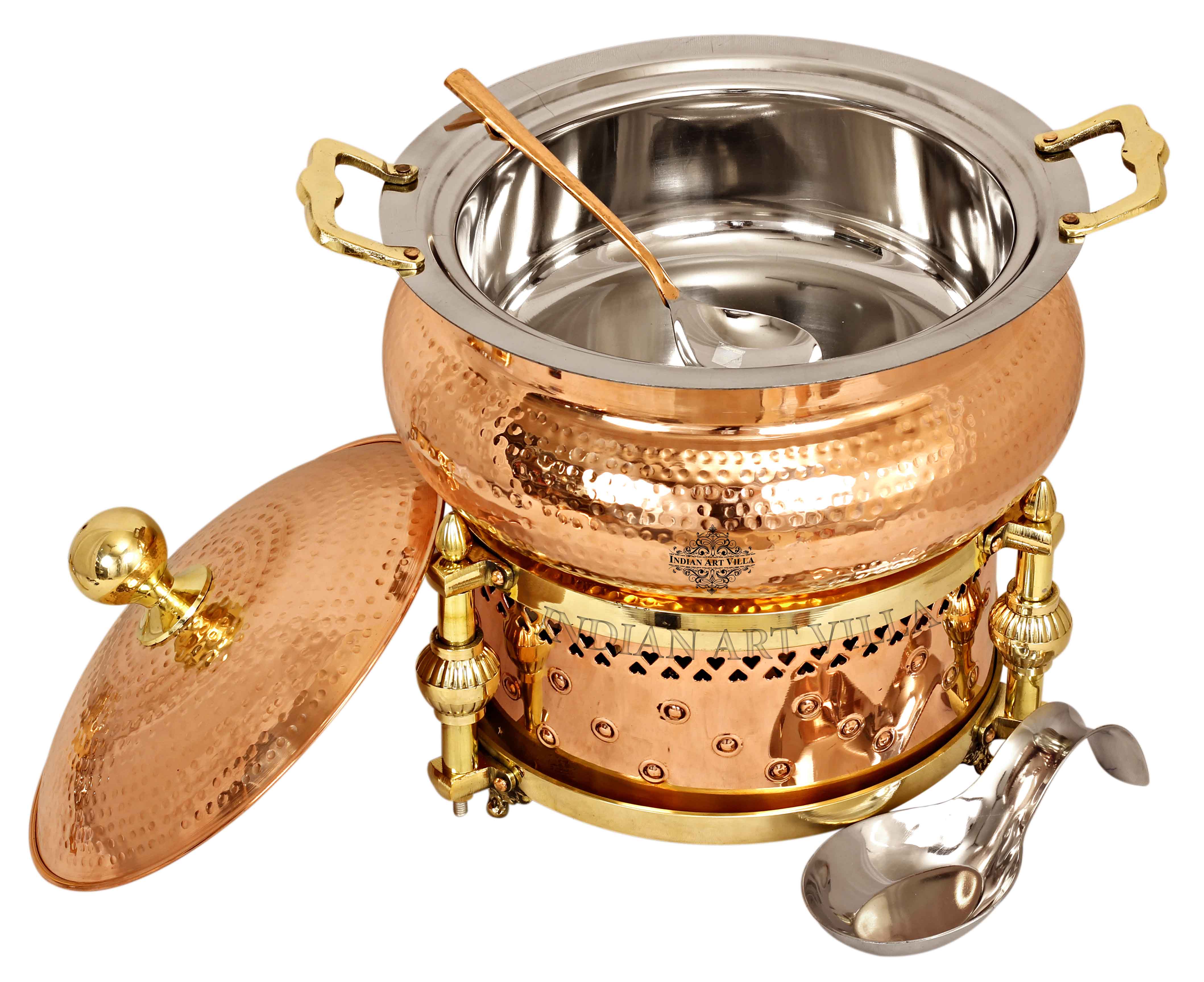 Pure Steel Copper Hammered Design Chafing Dish with Sigdi