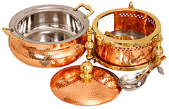 Pure Steel Copper Hammered Design Chafing Dish with Sigdi