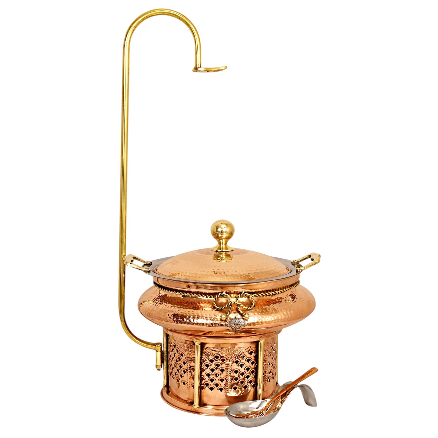 Pure Steel Copper Hammered design Chaffing Dish with Sigdi Stand