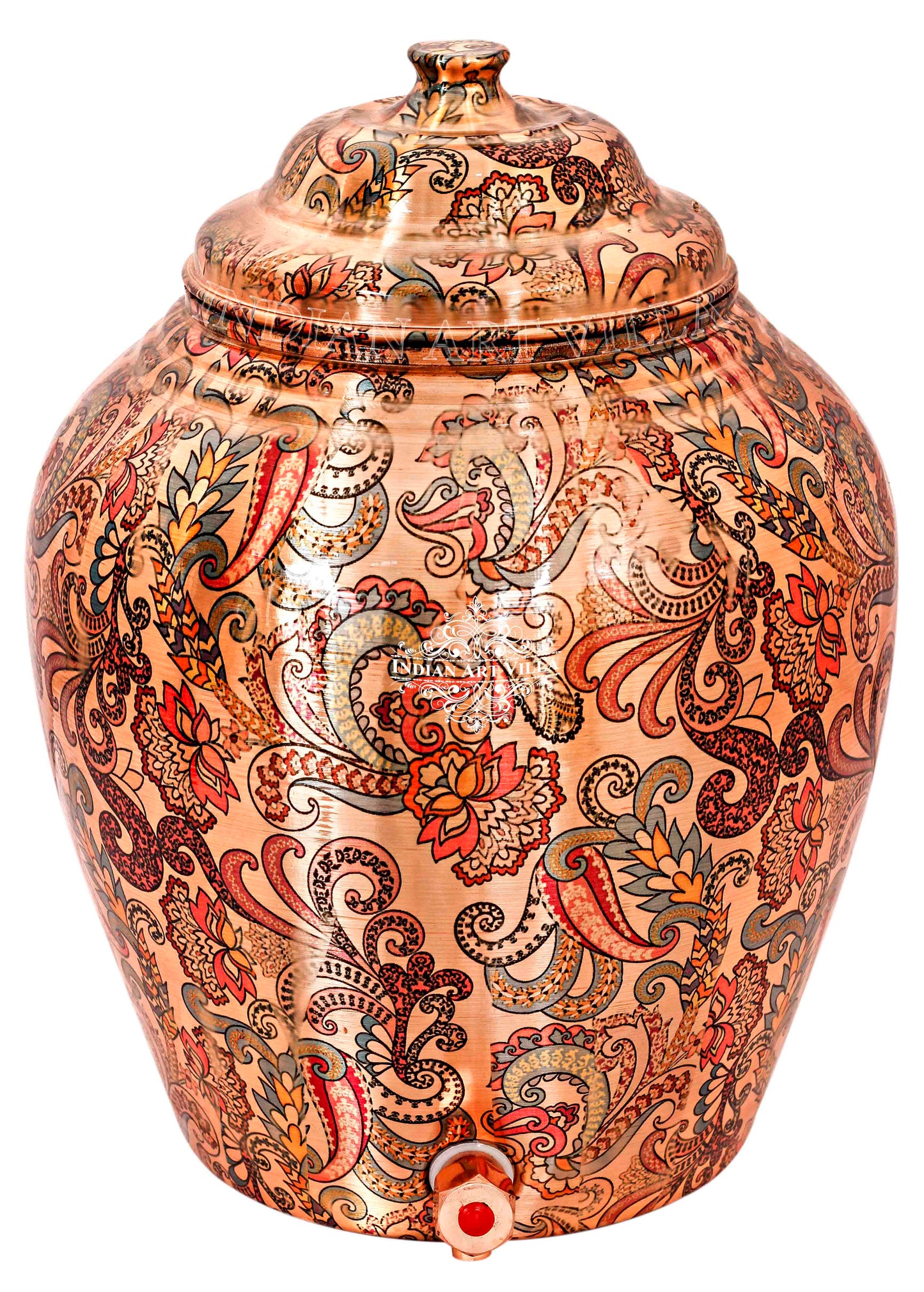 Handmade Pure Copper Designer Light Peach Water Pot 13 Ltr.