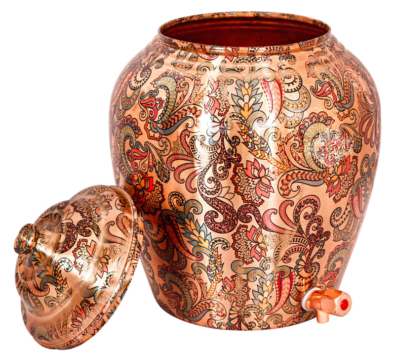 Handmade Pure Copper Designer Light Peach Water Pot 13 Ltr.