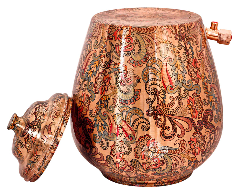 Handmade Pure Copper Designer Light Peach Water Pot 13 Ltr.