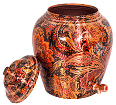 Pure Copper Designer Brown Water Pot Dispenser