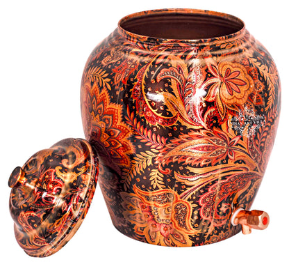 Pure Copper Designer Brown Water Pot Dispenser