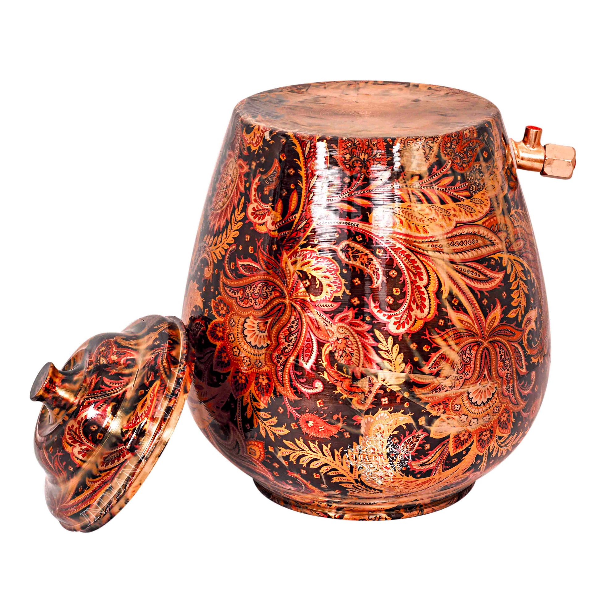 Pure Copper Designer Brown Water Pot Dispenser