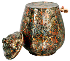 Pure Copper Designer Printed Water Pot Dispenser
