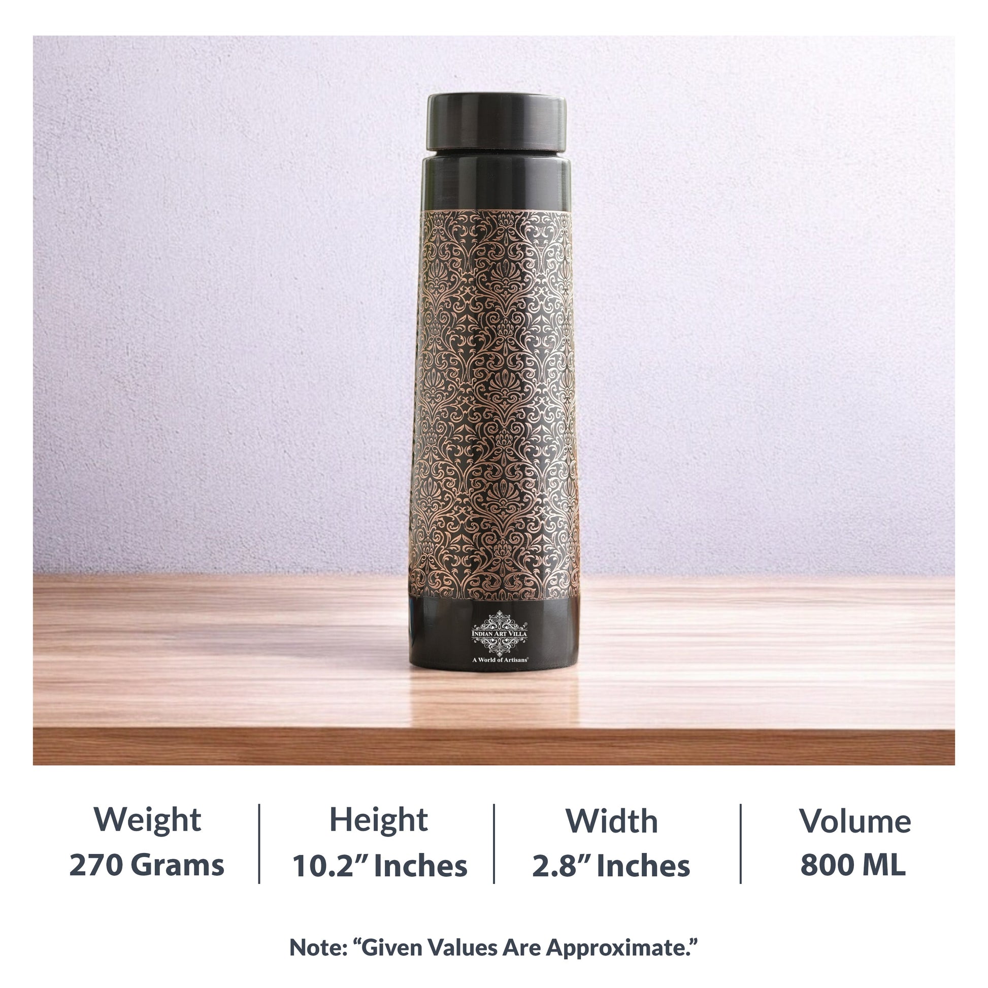 Pure Copper Water Bottle – Pyramid Shape, 900 ML