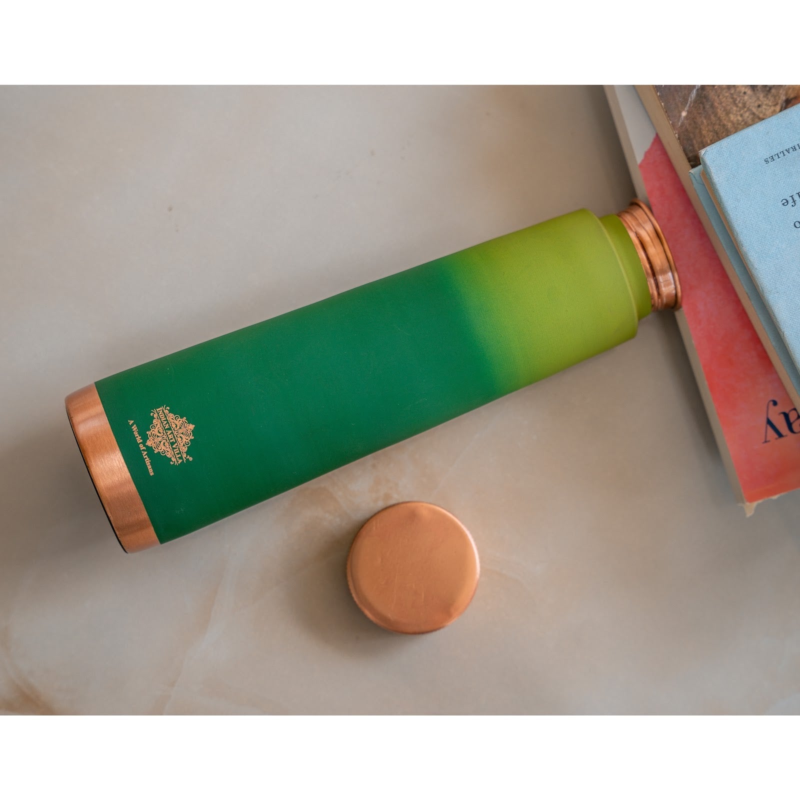 Pure Copper Bottle with Pyramid Shape and Eye-Catching Colors – 800 ML