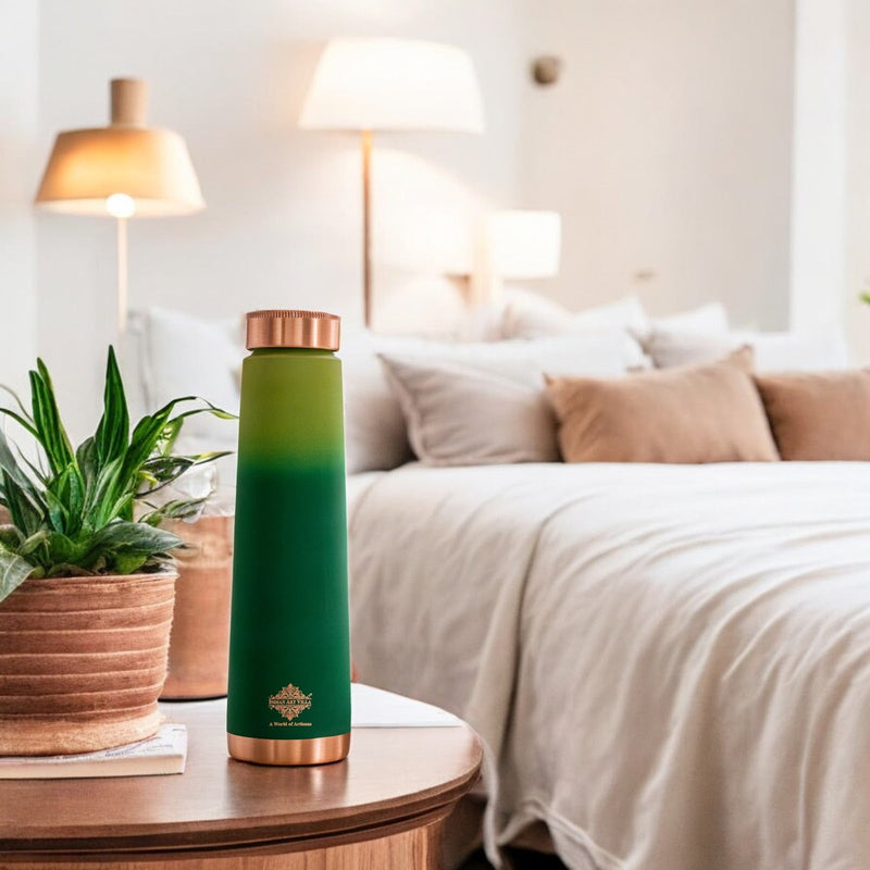 Pure Copper Bottle with Pyramid Shape and Eye-Catching Colors – 800 ML