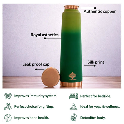 Pure Copper Bottle with Pyramid Shape and Eye-Catching Colors – 800 ML
