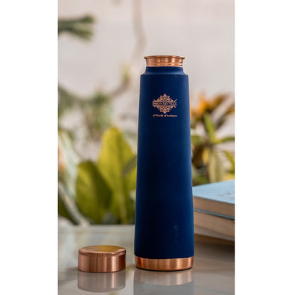 Pure Copper Bottle with Pyramid Shape Silk Finish Design – 800 ML
