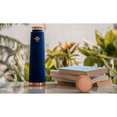 Pure Copper Bottle with Pyramid Shape Silk Finish Design – 800 ML